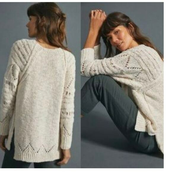 New Anthropologie Pilcro ivory Luna sweater wmns oversized soft size xsmall - Picture 8 of 9